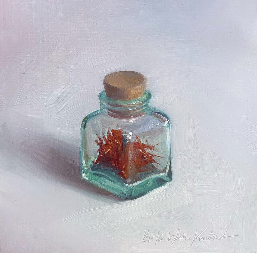 painting of saffron in a jar