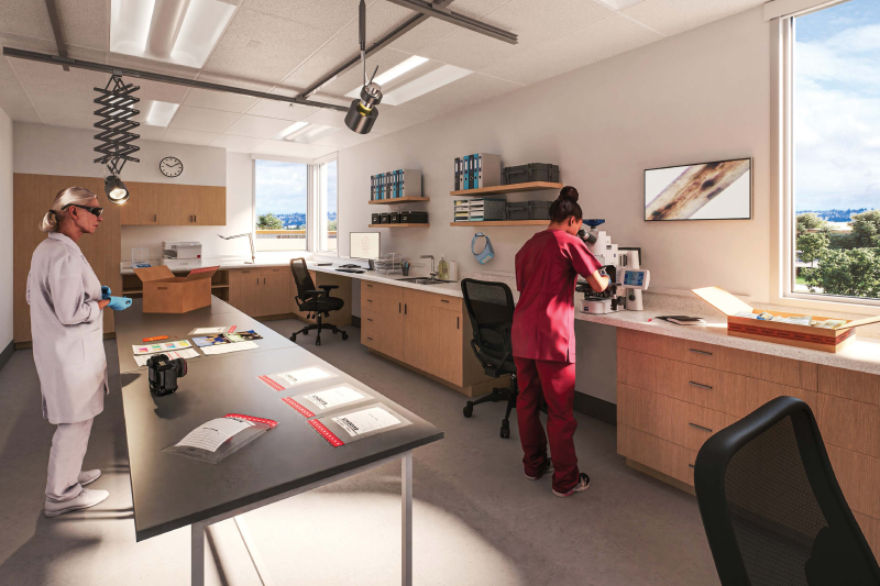 Rendering of interior of OHS Animal Forensics Center