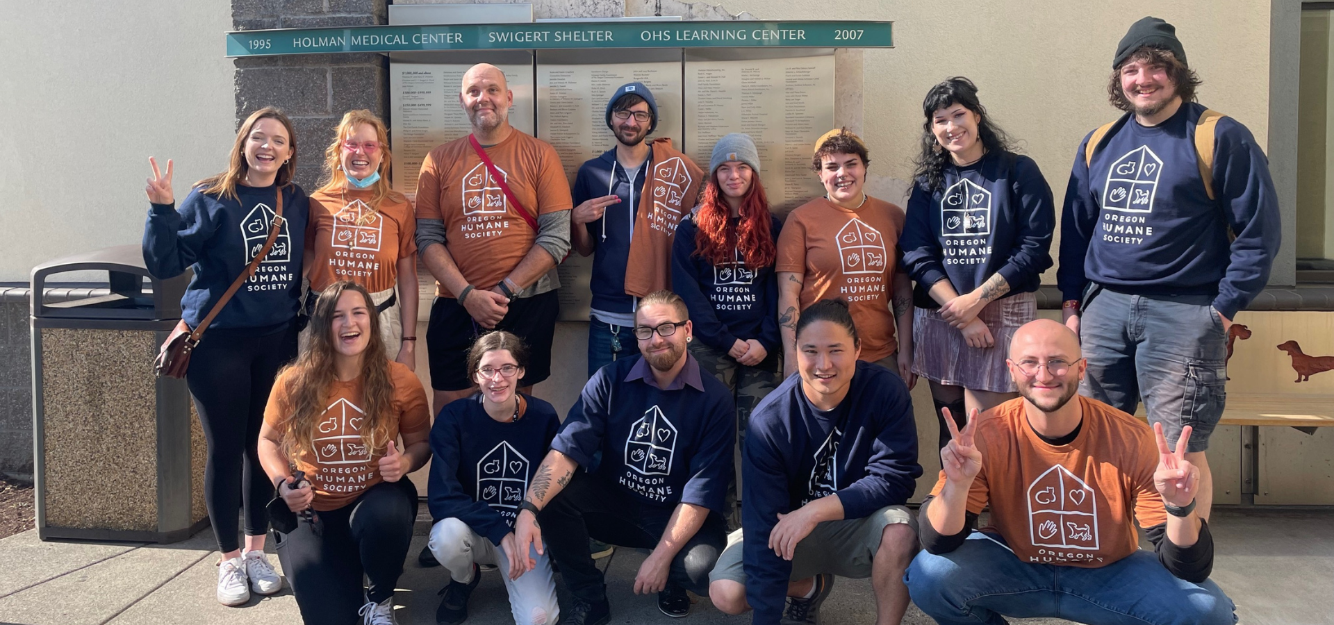 Group of OHS door to door canvassers posing for a group photo