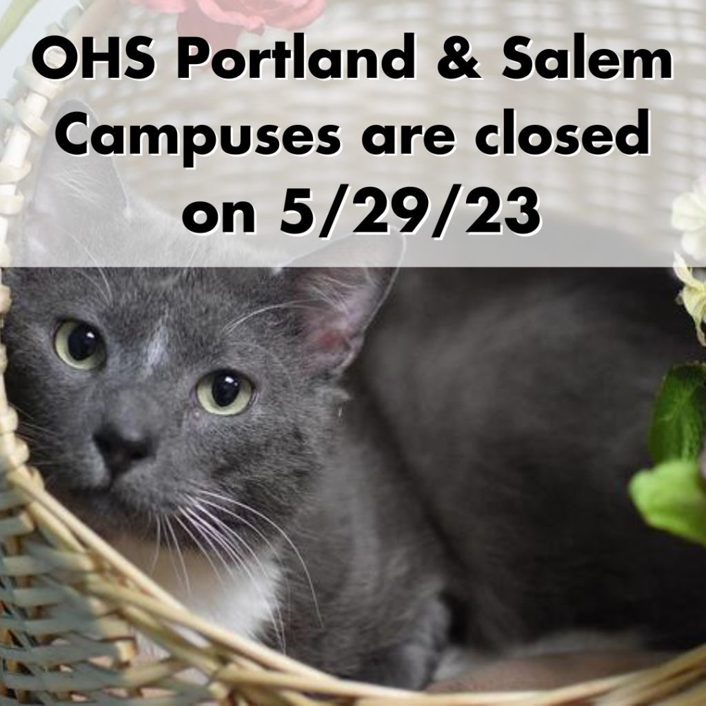 OHS Portland & Salem Campuses are closed on May 29, 2023
