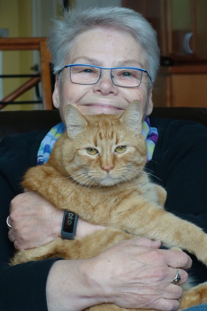 Charles the cat with owner