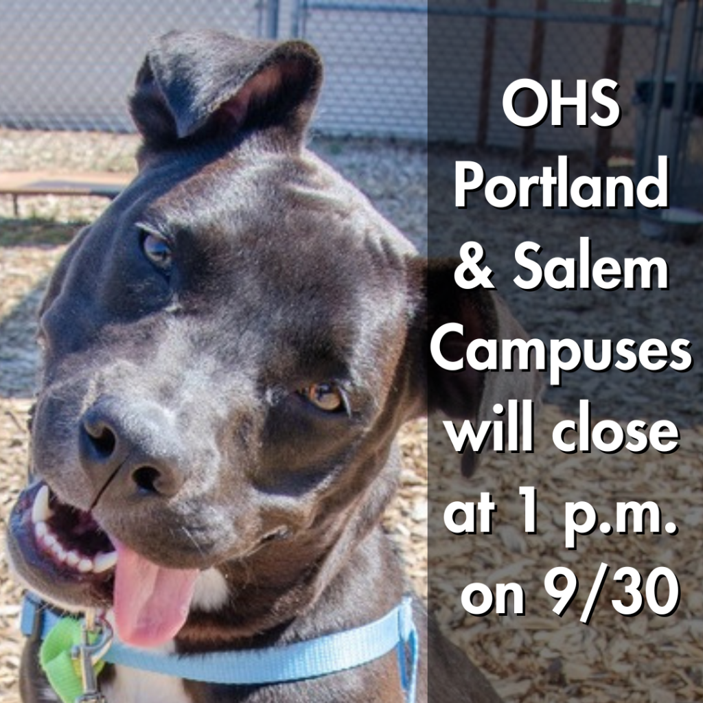 OHS Portland and Salem Campuses will close at 1 p.m. on September 30, 2023