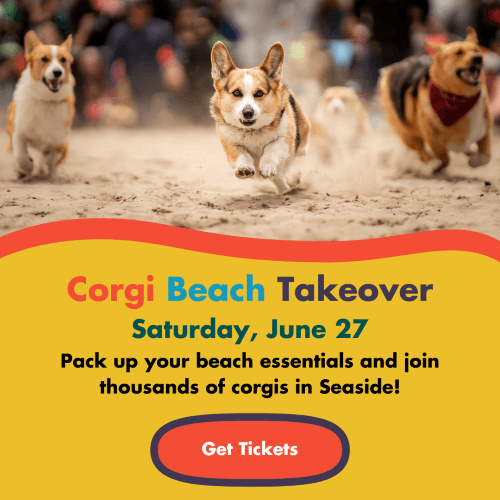 Corgi Beach Takeover | Saturday, June 27 | Pack up your beach essentials and join thousands of corgis in Seaside! | Get Tickets