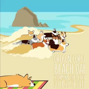 Oregon Corgi Beach Day