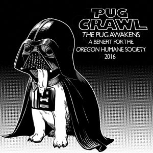 Official Pug Crawl 2016 Pint Glass Artwork